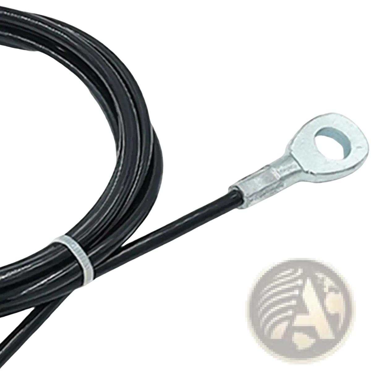 Black insulated fitness pulley cable replacement wire rope with galvanized metal eyelet terminal end