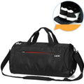 Arbaglobal men’s large capacity black l&m duffel bag with orange zipper accents and adjustable shoulder strap for fitness training