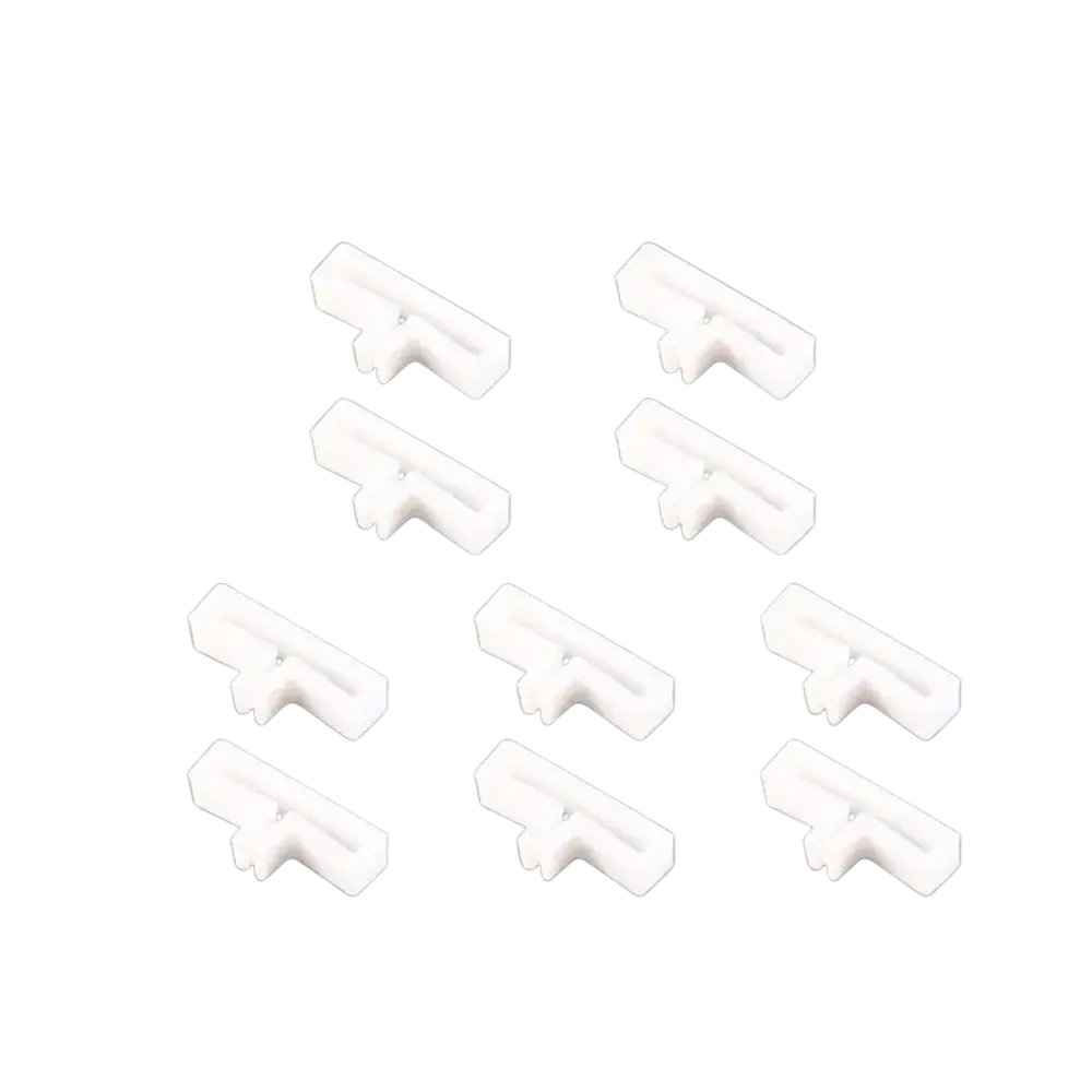 White plastic l-shaped buckle fixing clip 10 pieces for drawer divider accessories and fixing clip use