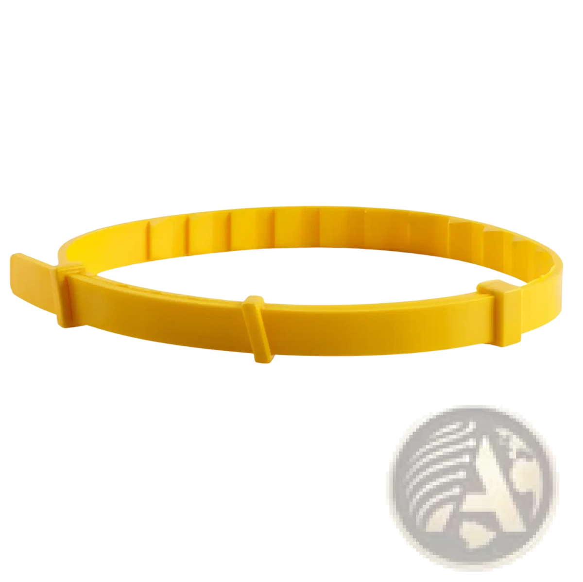 Bright yellow plastic flea and tick collar for dogs and cats with a simple adjustable design for 8 months protection