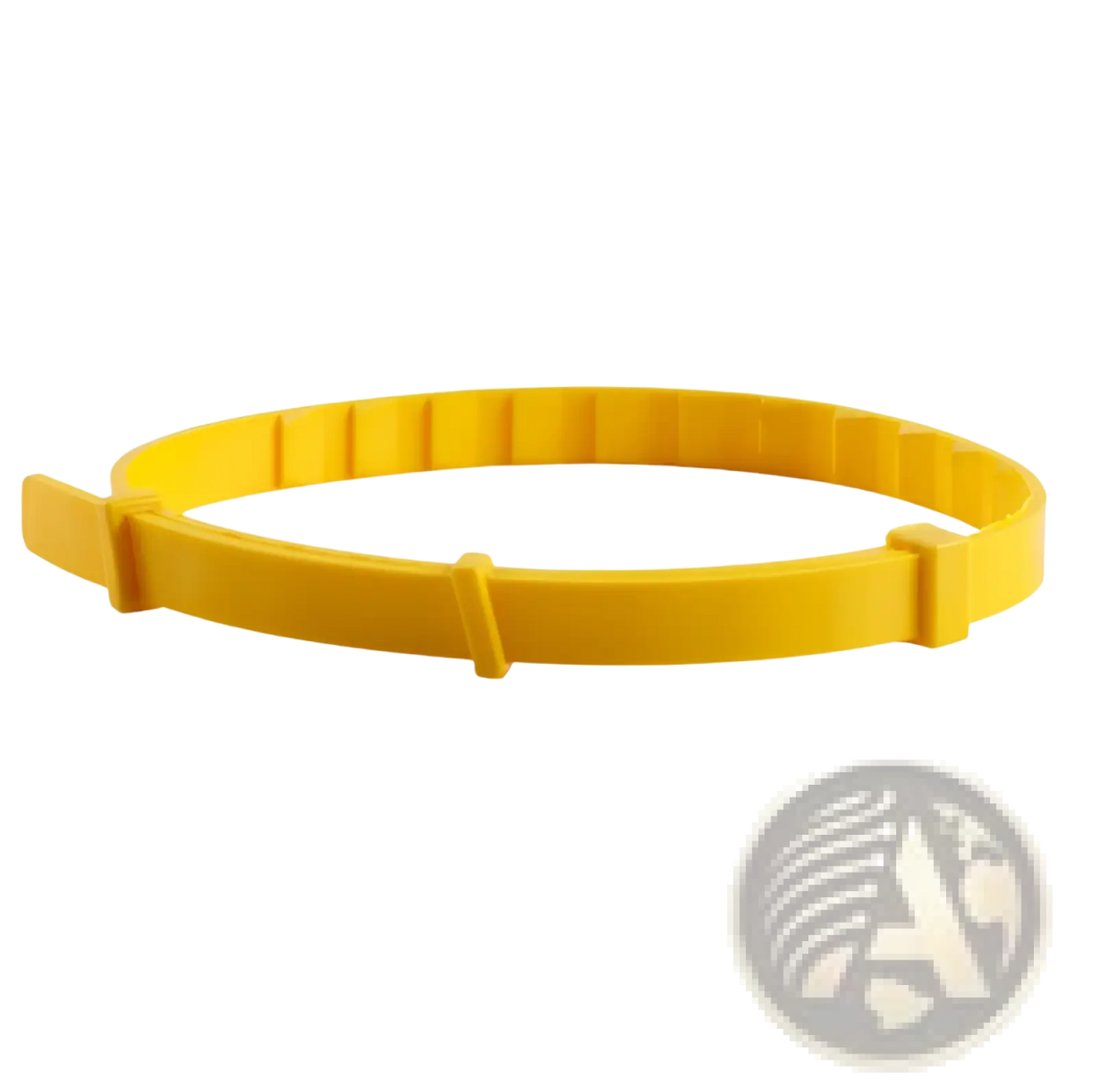 Bright yellow plastic flea and tick collar for dogs and cats with interlocking clasp and 8 months protection