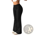 Black high waist flared sweatpants with a cozy insulated fleece lining for added warmth and comfort