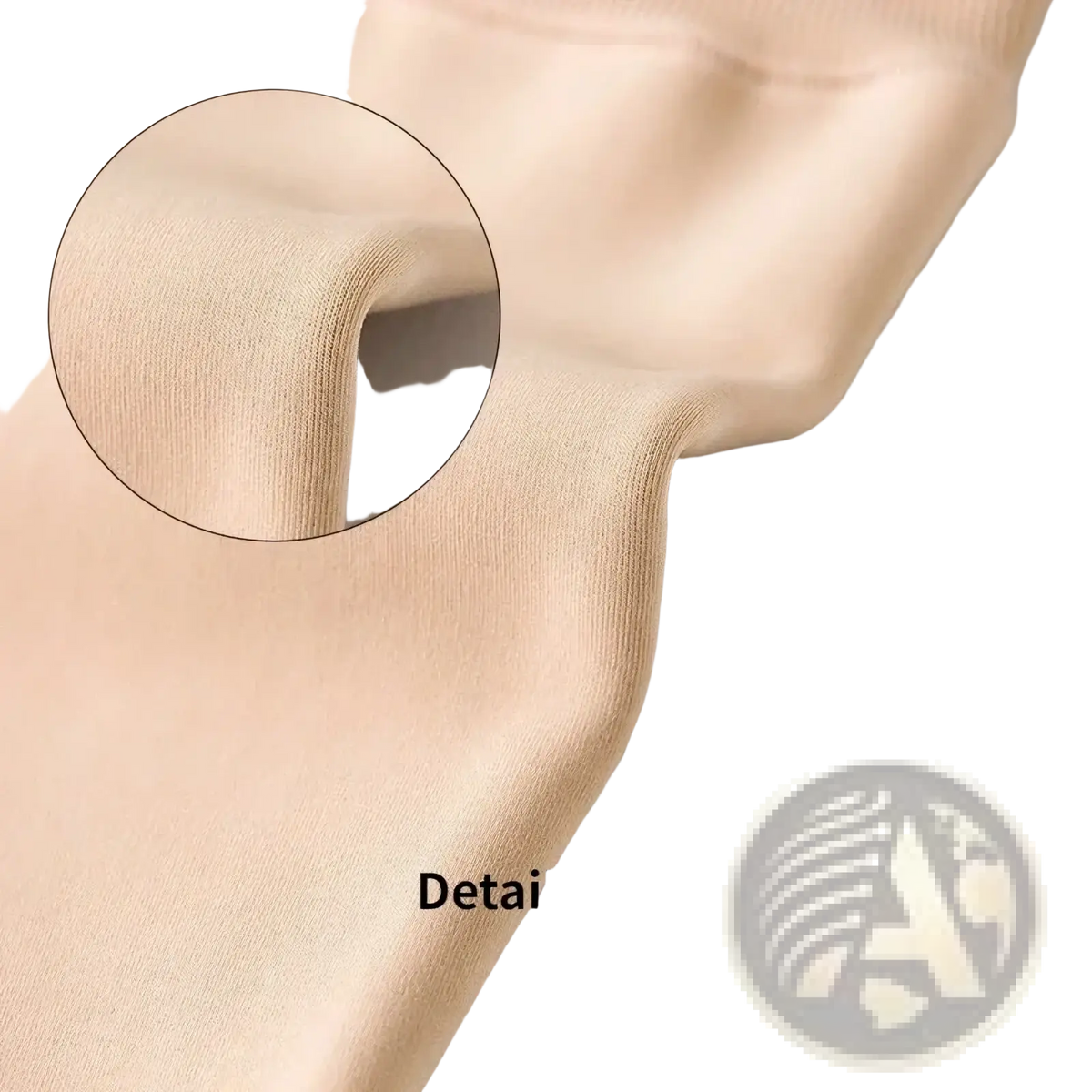 Beige fleece lined winter thermal pantyhose made of stretchy fabric with smooth seamless texture for cold weather