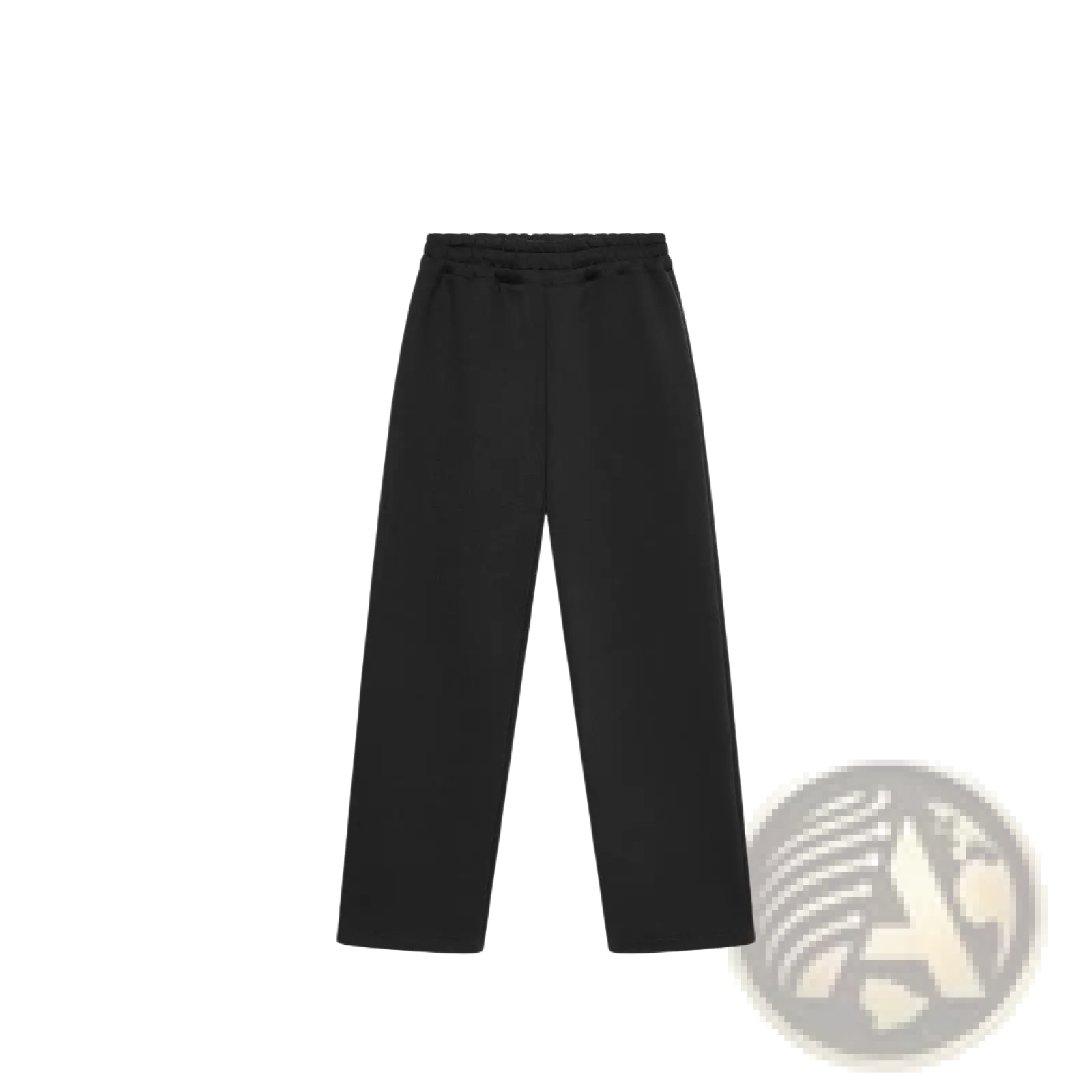 Black fleece sweatpants unisex joggers with elastic waistband drawstring and wide-leg design