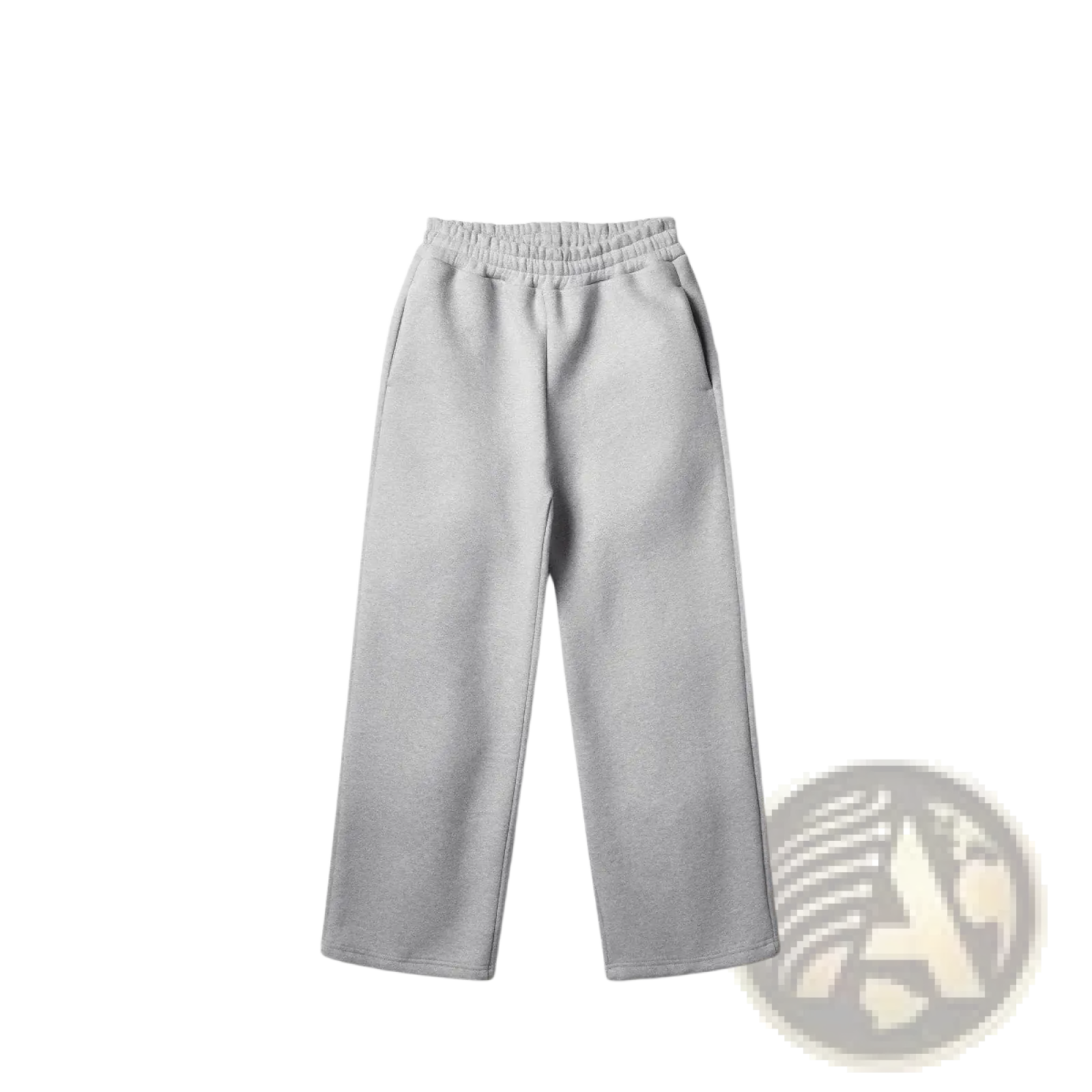 Light gray fleece sweatpants unisex joggers with soft material elastic waistband and side pockets