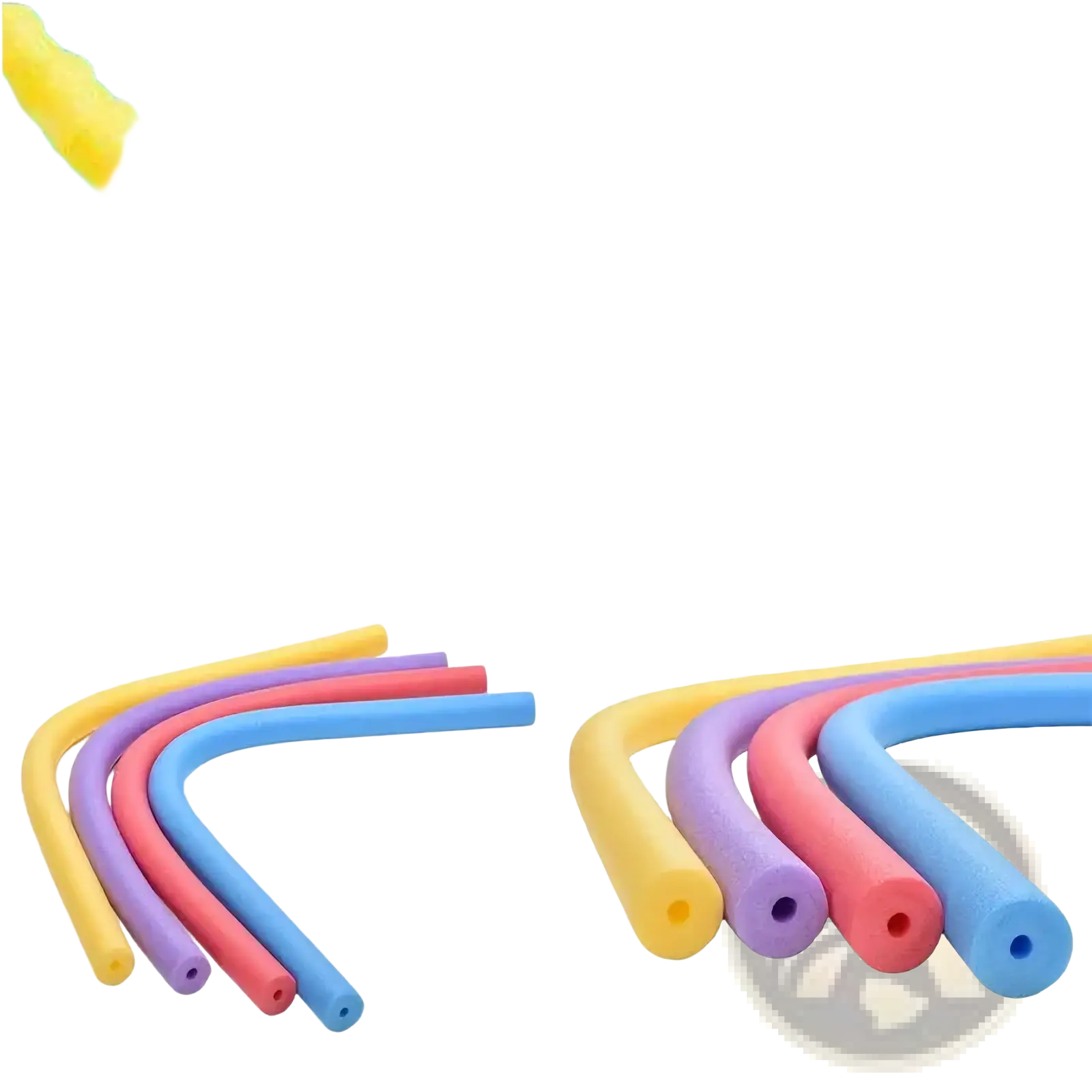 Flexible foam swimming pool noodle float aid in yellow purple red and blue for swimming and water activities