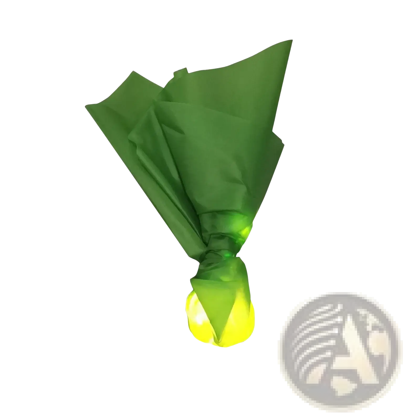 A green foldable led lantern with a glowing yellow base and translucent material floating fireball led halloween prop
