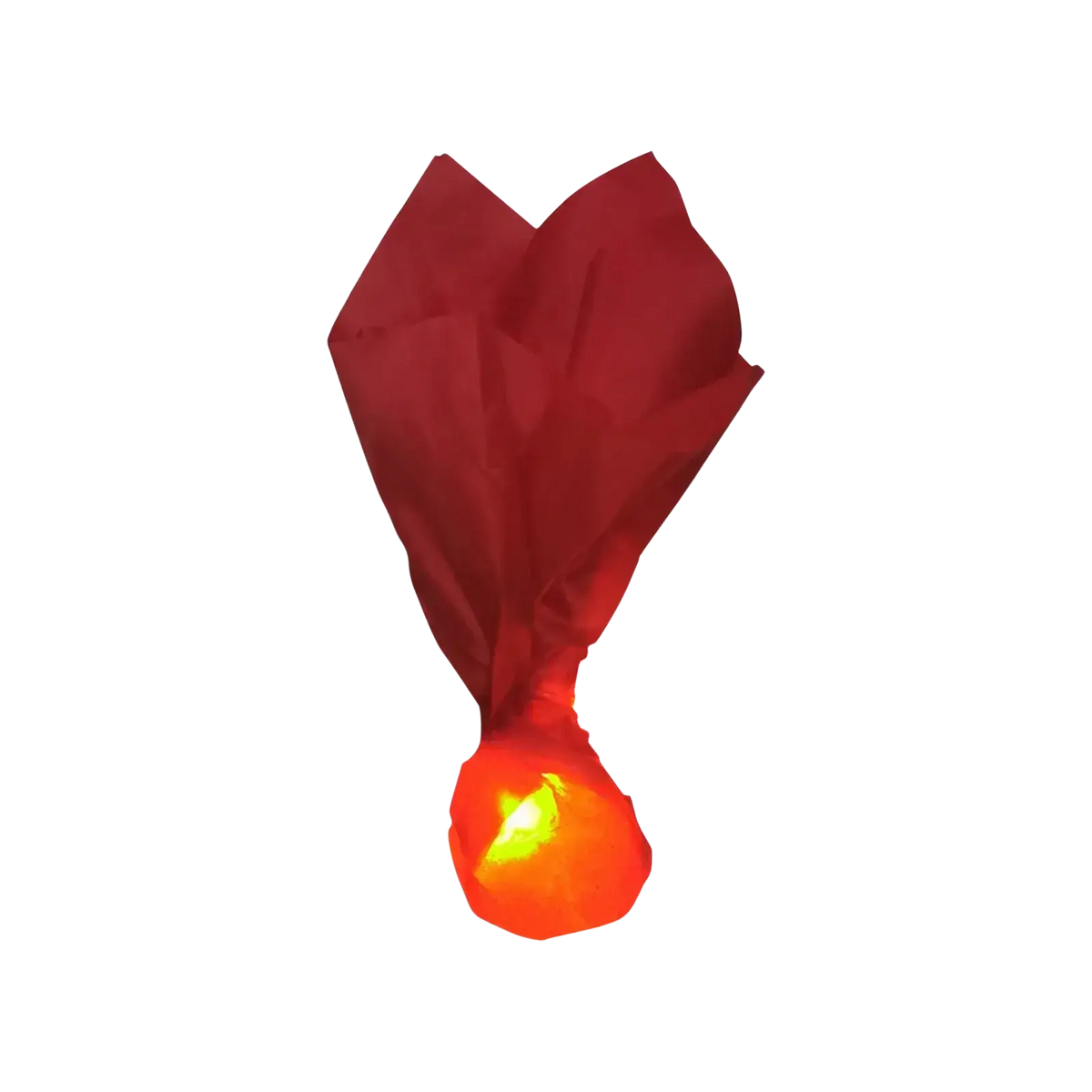 A glowing red paper lantern led halloween prop with warm orange light floating fireball for spooky decor