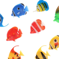 Colorful plastic floating fish aquarium fish with vibrant patterns and glossy finishes 10 pack decor