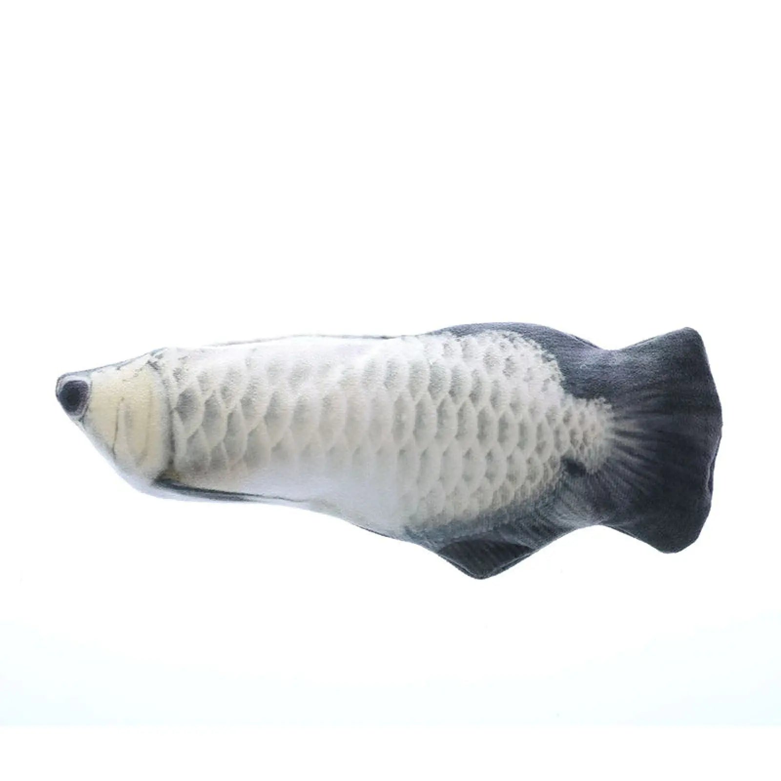 Wackelnder Fisch-Katzen-Spielzeug in realistischer Plüschoptik mit Katzenminze, 30 cm
