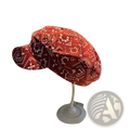 Floral bucket hat korean style red cap with white bandana pattern featuring floral and geometric designs
