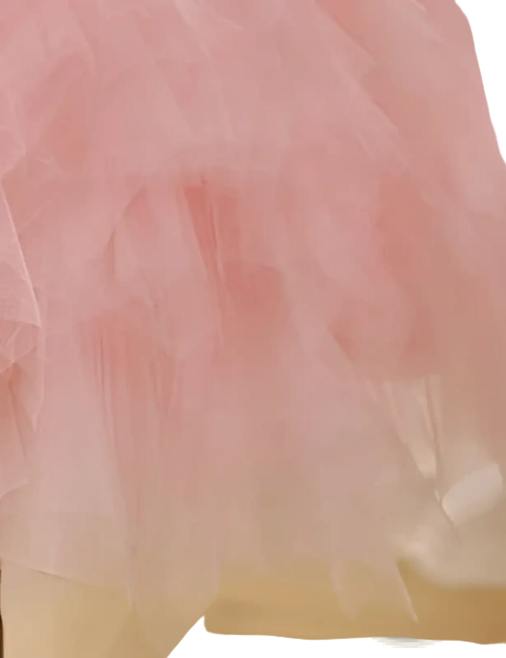 Floral tulle tutu flower girl wedding dress with a delicate layered pink tulle skirt featuring soft ruffles and flowing texture