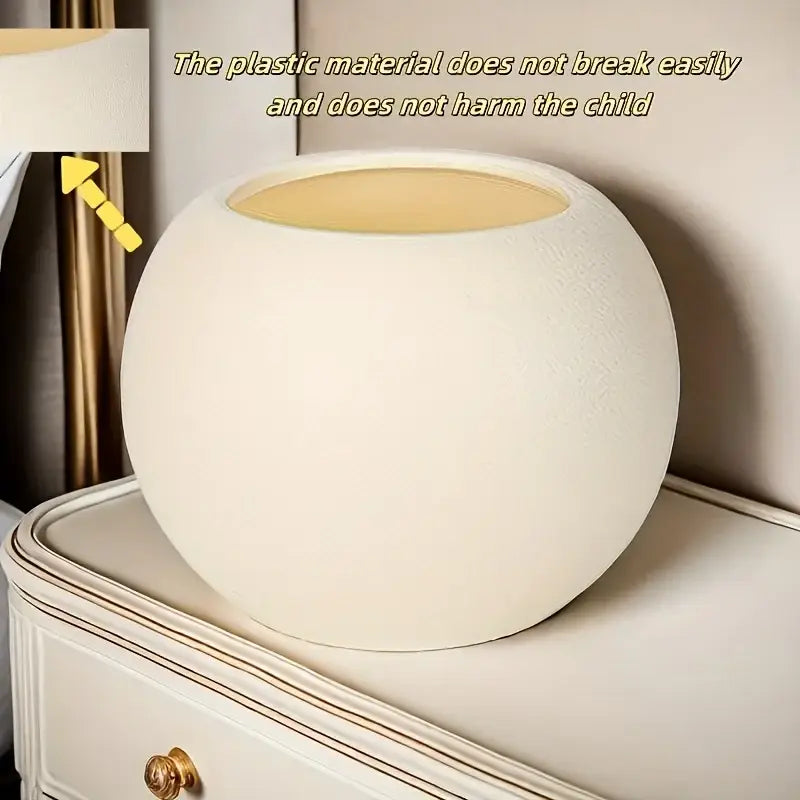 Cream-colored textured plastic flower pot with smooth interior for lightweight home flower planting indoor outdoor use