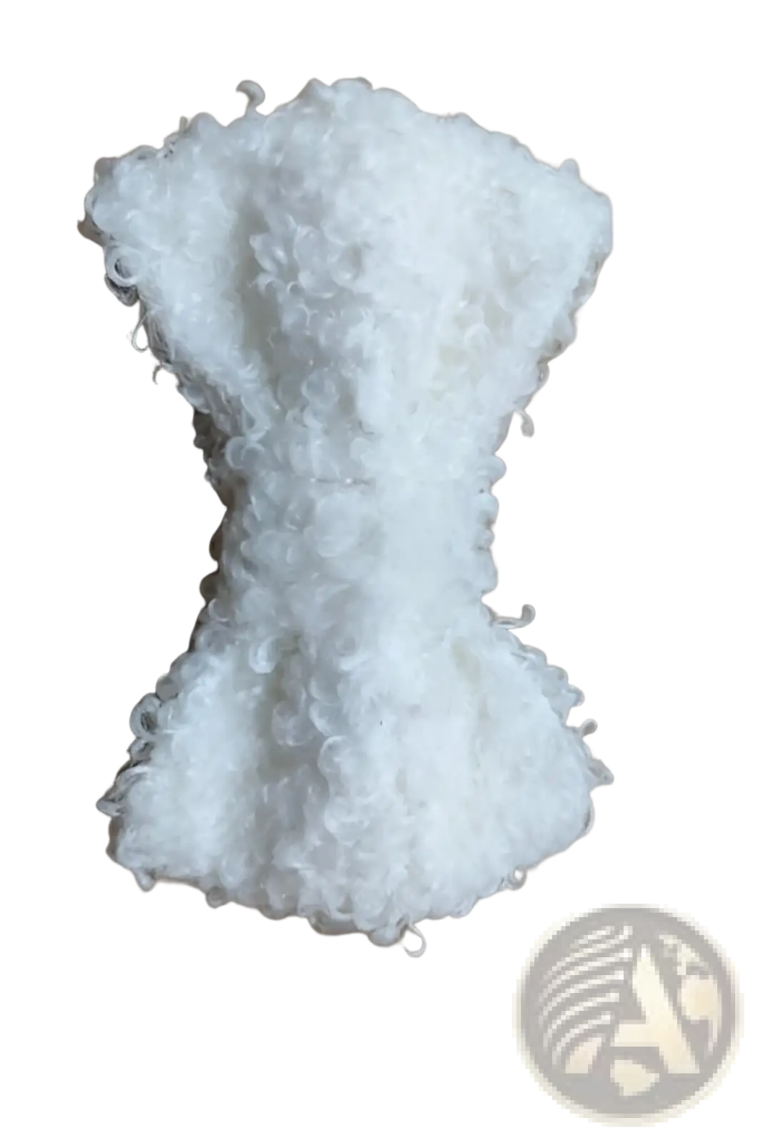 A white curly textured miniature dress made of plush material for the fluffy bow hair clip cream sheepskin product