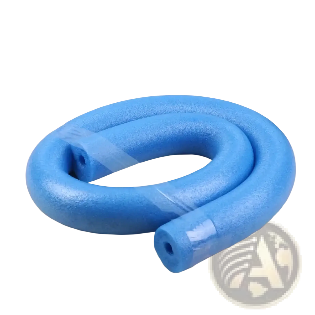 Blue foam pool noodle swimming float aid for kids with textured surface and hollow center for buoyancy