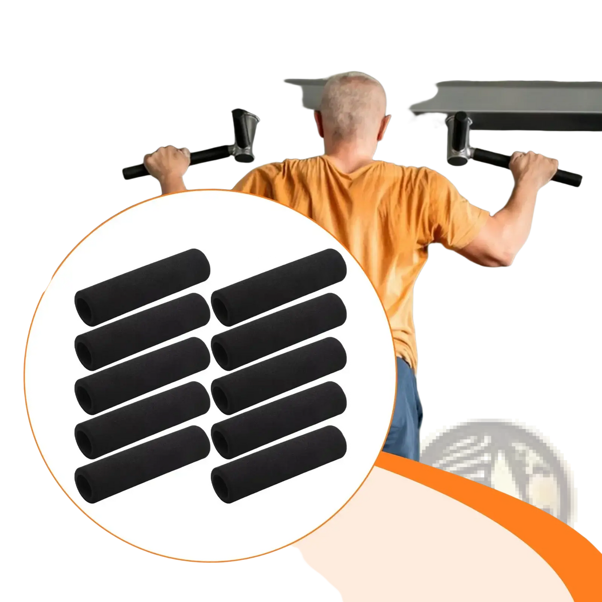 Black foam tubing grip sleeves made of foam for pull up bars handle cover for improved grip and comfort
