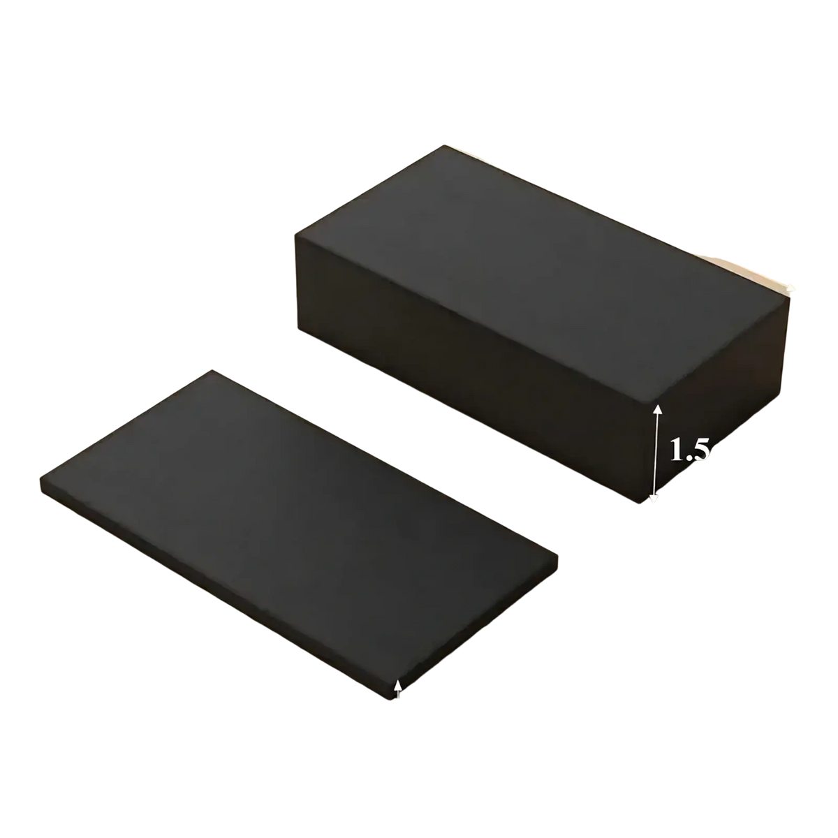 Black rectangular foam wall protectors self adhesive furniture pads with one taller and one flatter block