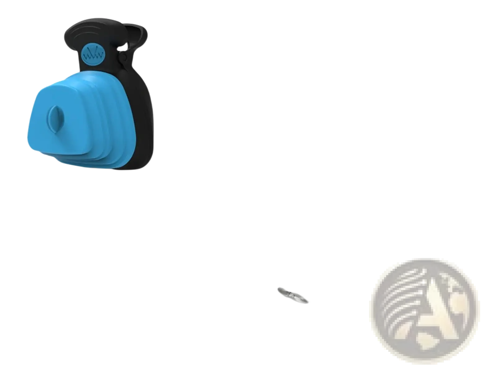 Blue and black silicone foldable dog poop bag dispenser with waste scooper for convenient pet waste management