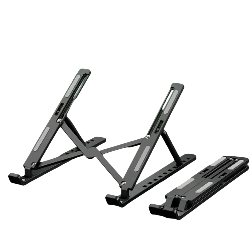 Black foldable laptop stand holder notebook with silver accents adjustable plastic stand holder for notebooks