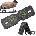 Foldable push up board with black foldable push-up training pad featuring colorful muscle-targeting zones for chest shoulders and triceps