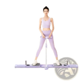 A sleek silver-toned foldable ski trainer machine with digital display for leg and hip exercise
