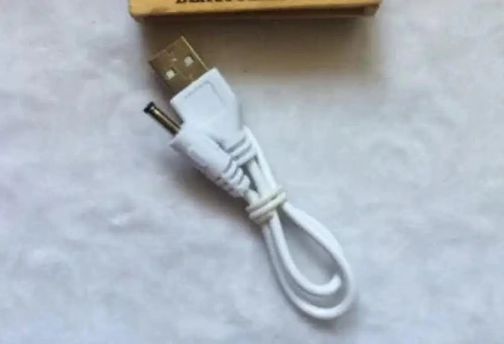 White usb charging cable with molded plastic connector and braided cord for foldable touch dimmable led lantern and portable table lamp