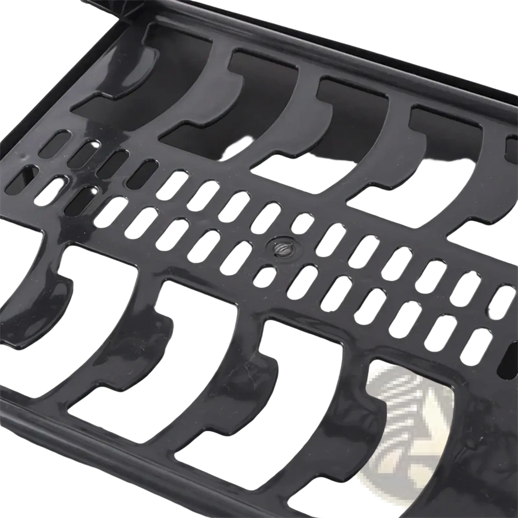 Black plastic card holder with multiple slots and a glossy finish suitable for organizing credit cards