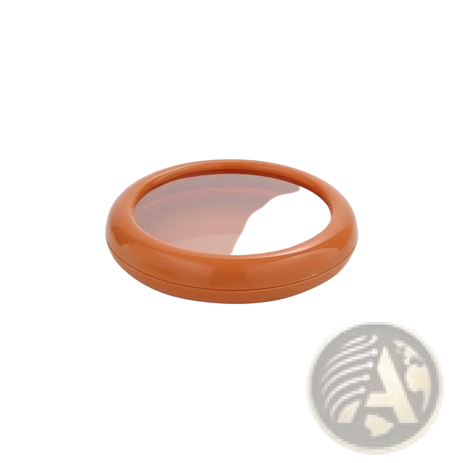 Terracotta oval-shaped food storage container with clear glass lid and glossy finish from 4pc Fresh Keeping Box set