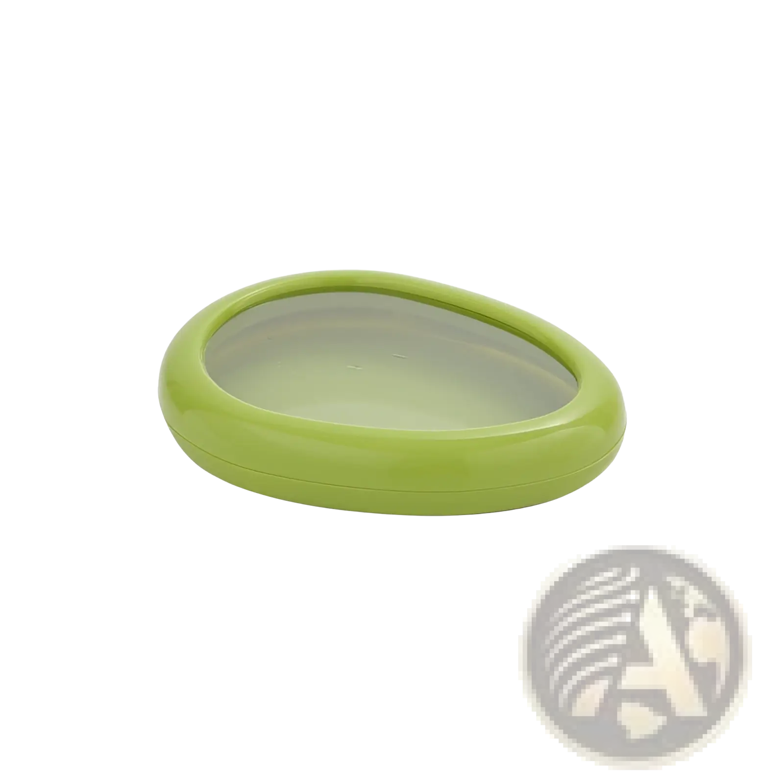 Food storage container set fresh keeping box 4pc with a sleek lime green oval soap dish featuring a transparent basin