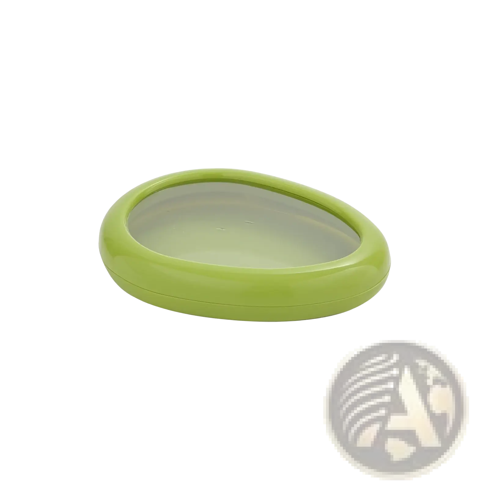 Food storage container set fresh keeping box 4pc with sleek lime green oval soap dish and transparent basin