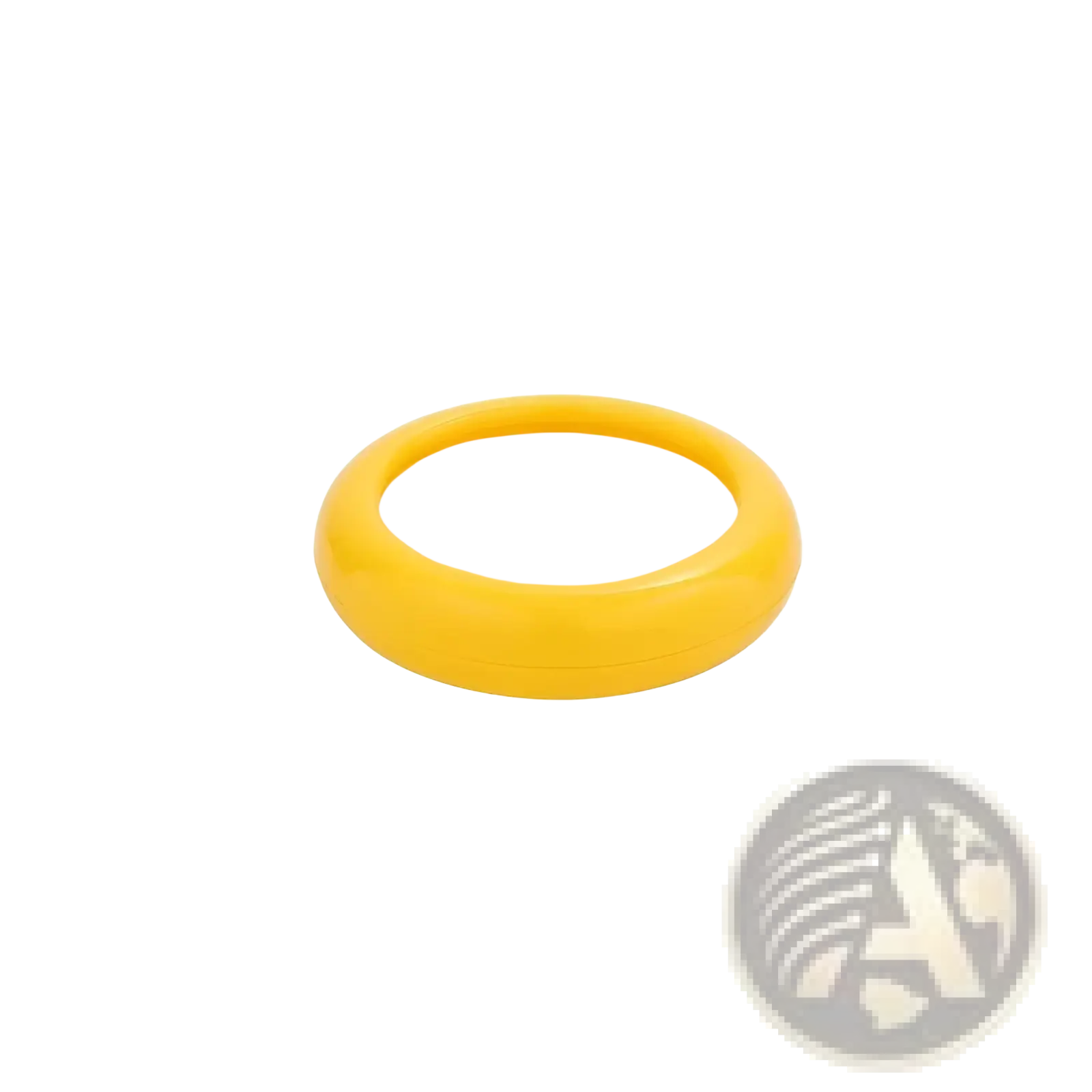 Bright yellow plastic ring with smooth glossy finish and transparent center from food storage container set fresh keeping box 4pc