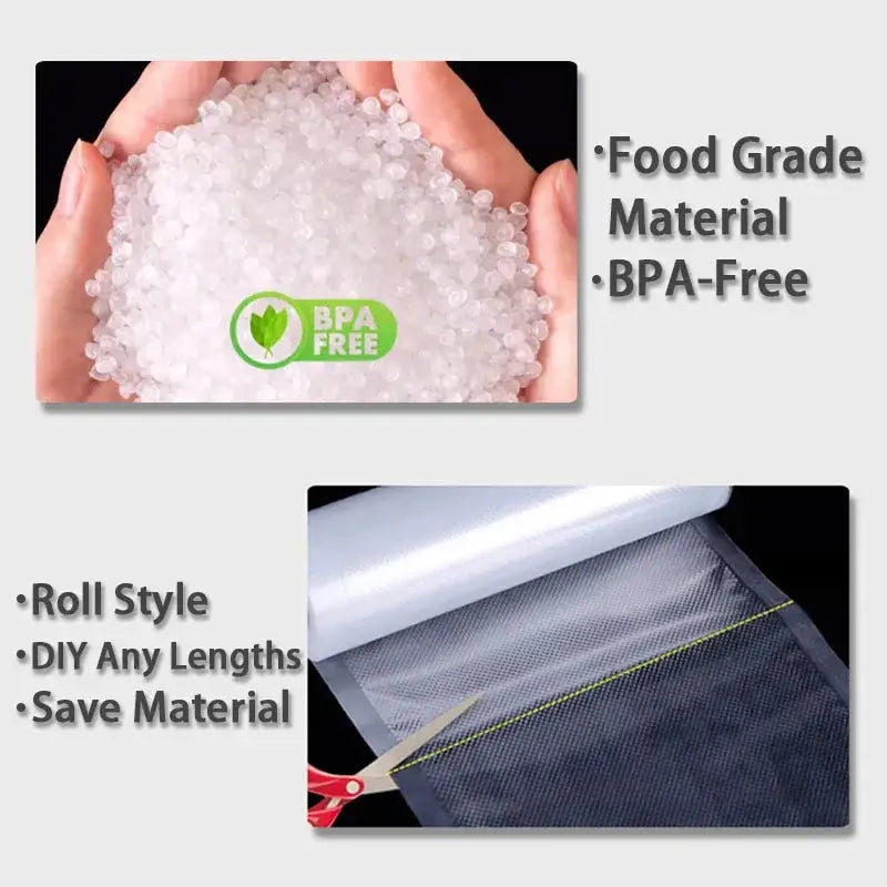 Clear food-grade plastic vacuum sealer rolls 500cm for food vacuum storage bags and diy projects