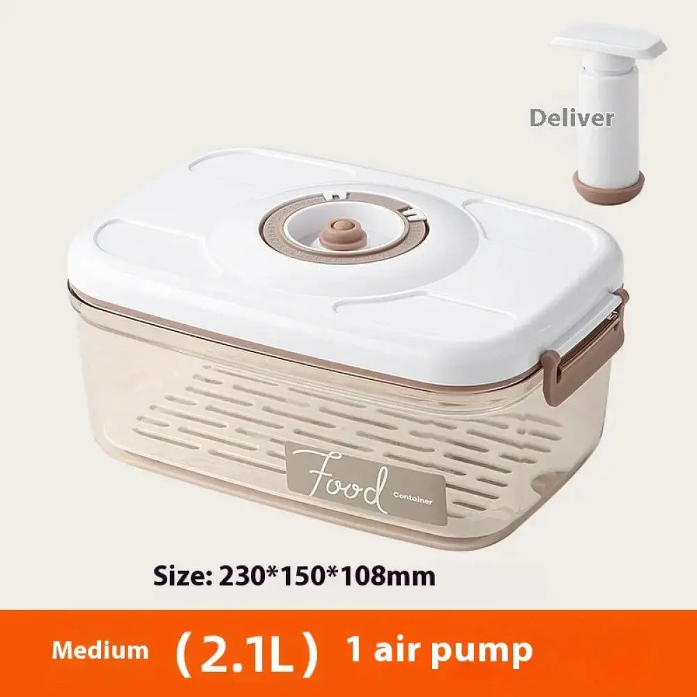 Arbaglobal vacuum seal glass food storage container set in white and beige with pump attachment for airtight sealing