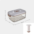 Arbaglobal vacuum seal glass food storage container set with clear plastic vacuum-sealed container and gray lid with brown accents