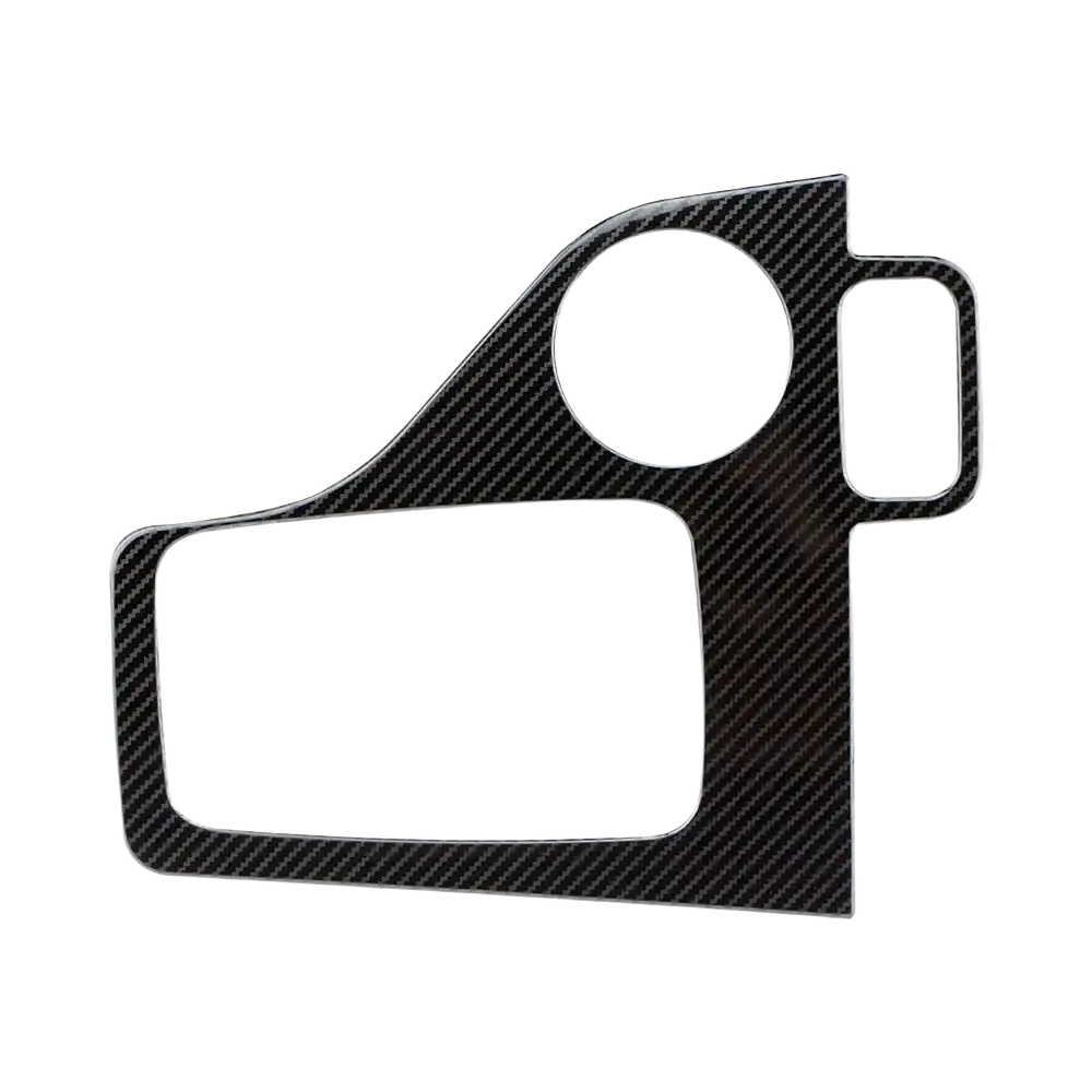 Ford everest ranger carbon fiber interior trim cover in black with textured panel featuring circular cutout and rectangular opening
