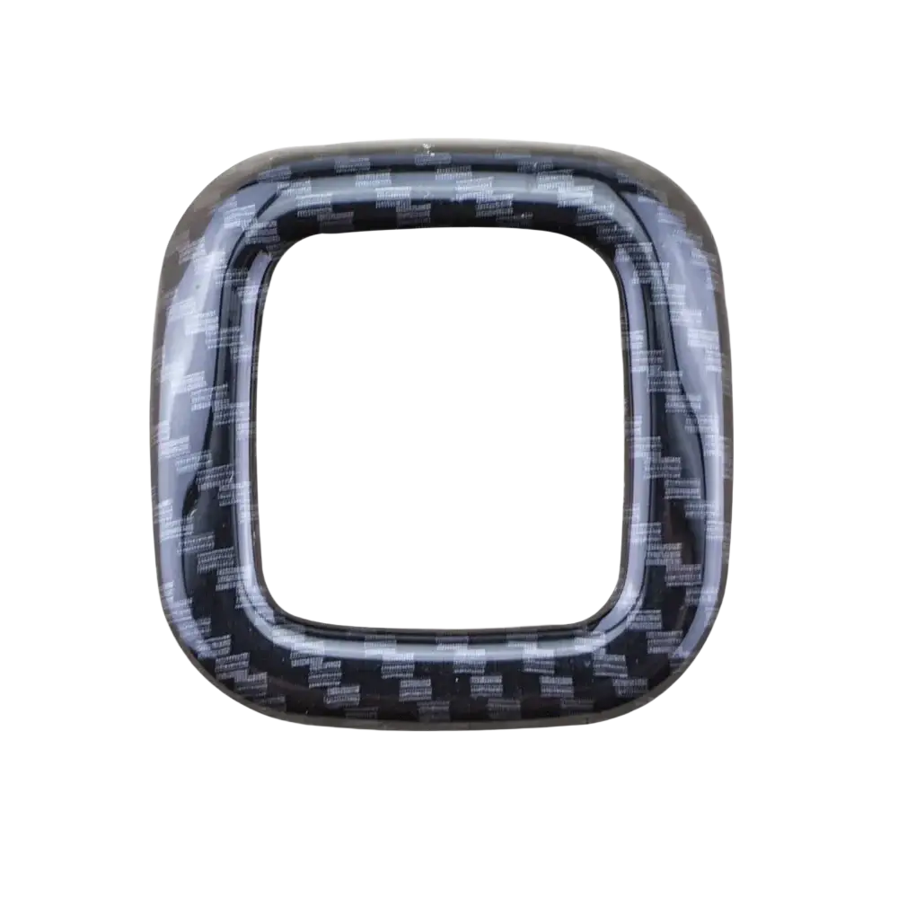 Black carbon fiber textured square frame with rounded corners for ford everest ranger interior trim cover