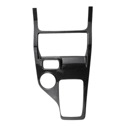 Black carbon fiber center console trim for Ford Everest Ranger featuring sleek textured weave and precise control cutouts