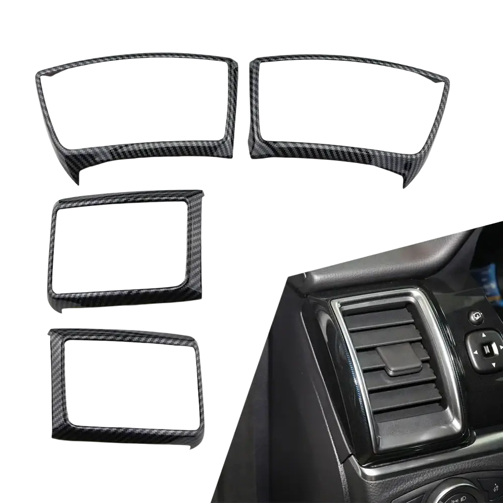 Black carbon fiber textured dashboard trim pieces for ford everest ranger interior upgrade