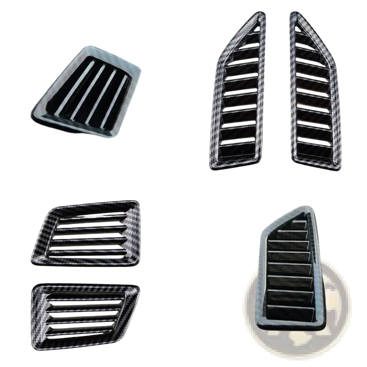 Black carbon fiber textured air vent covers with a sleek modern design for ford everest ranger interior trim cover