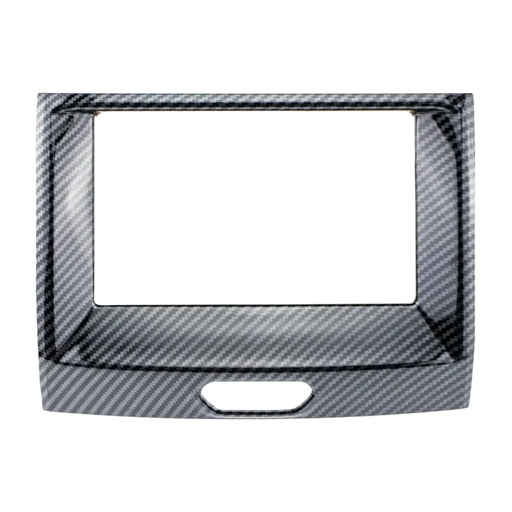 Ford everest ranger carbon fiber interior trim cover featuring a sleek glossy carbon fiber dashboard media frame with precise cutouts