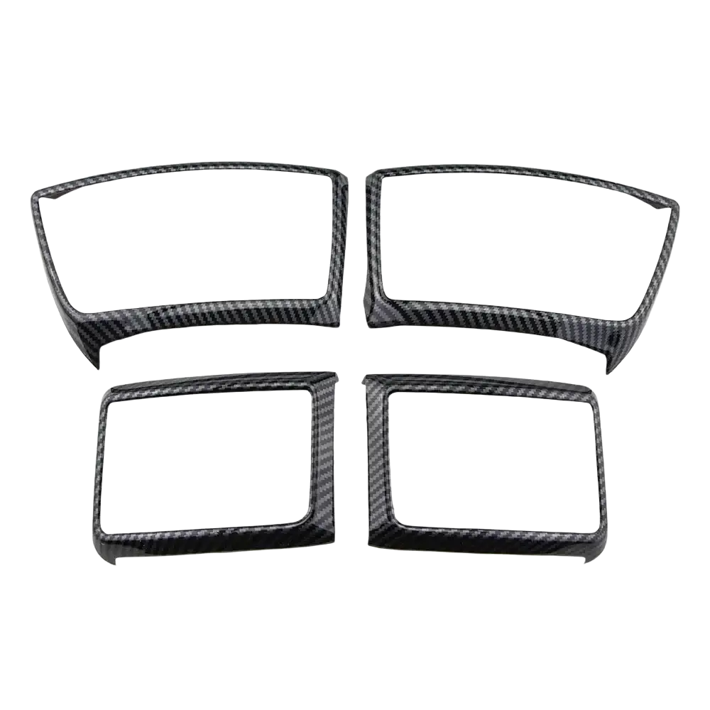 Set of four black carbon fiber dashboard trim pieces for Ford Everest Ranger interior cover