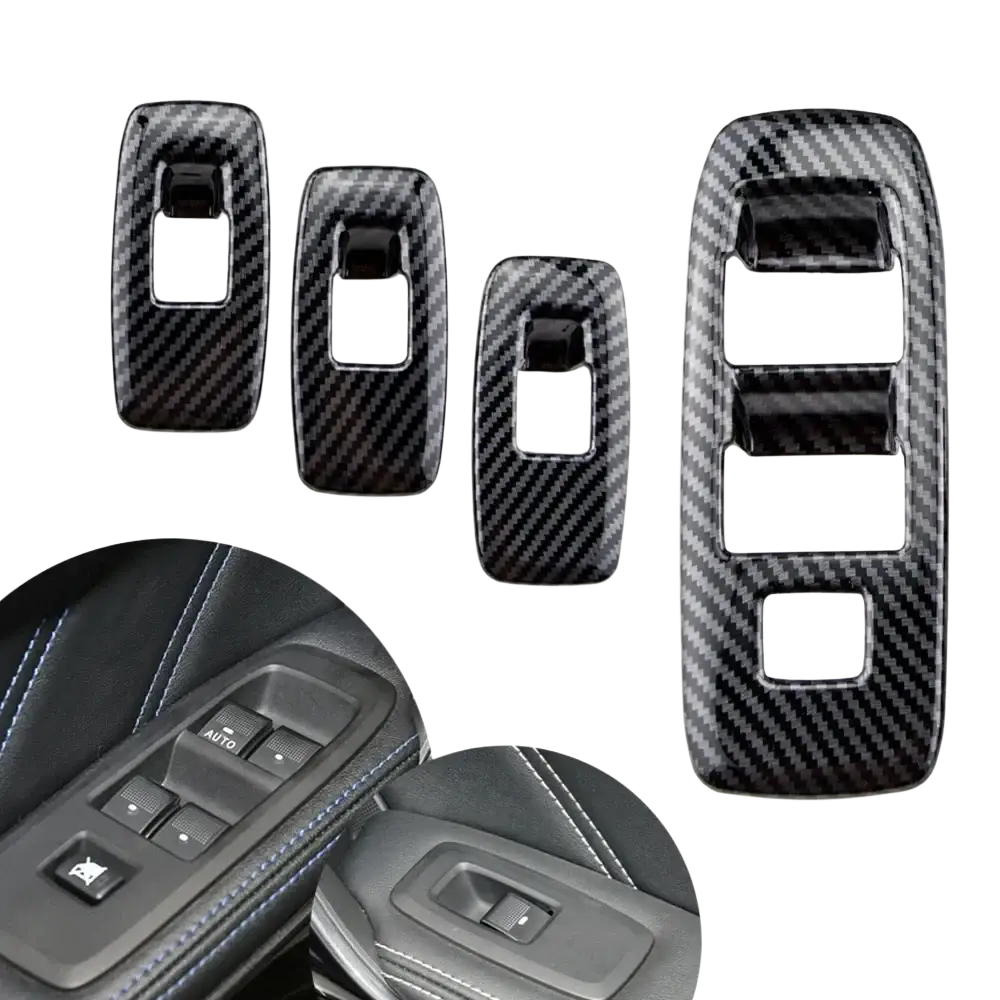 Ford Everest Ranger carbon fiber door handle cover trim pieces in black textured material for car interior enhancement