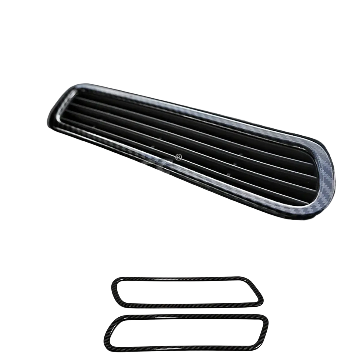 Ford Explorer carbon fiber interior trim kit 2020-2023 featuring sleek glossy black rectangular inserts