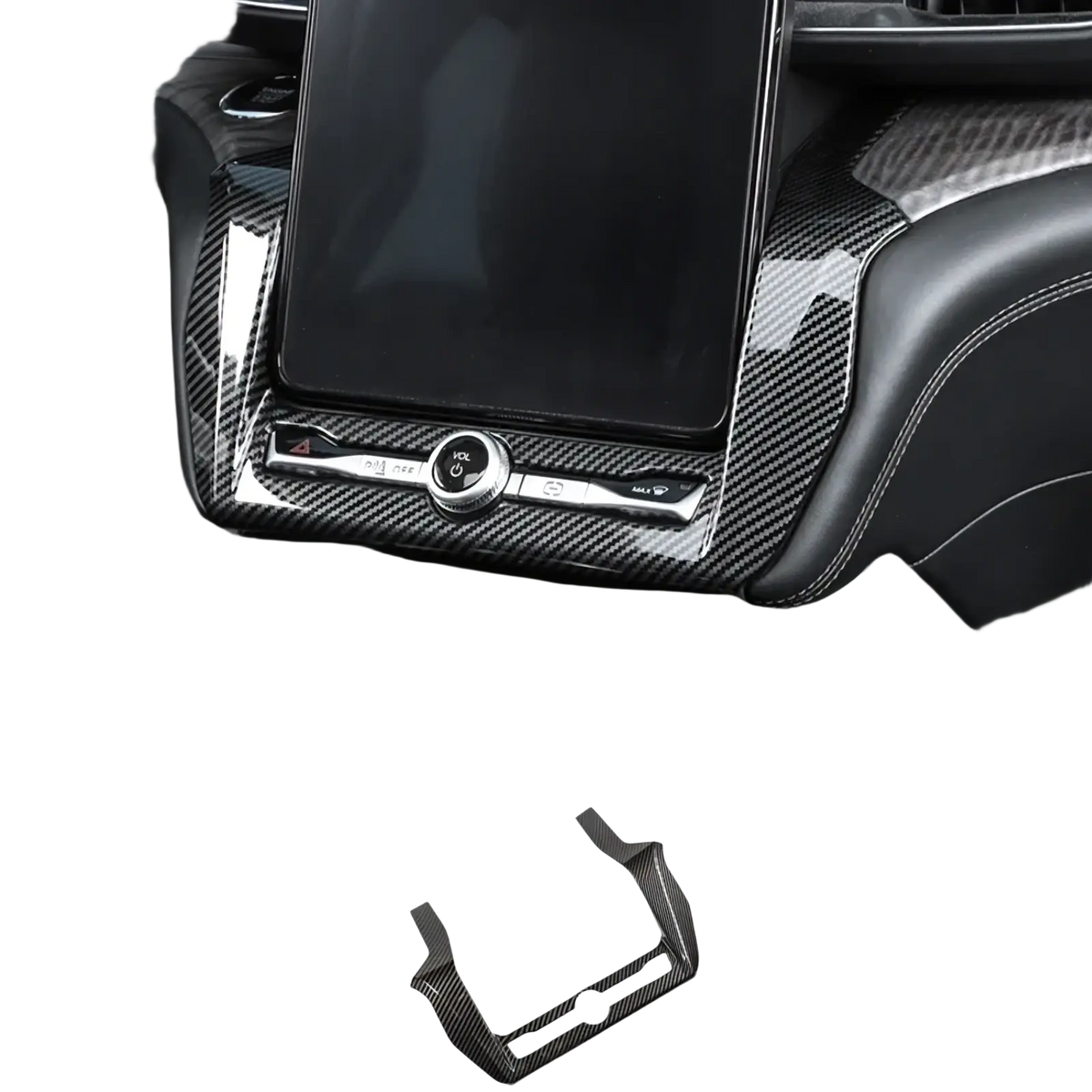 Ford Explorer carbon fiber interior trim kit 2020-2023 with sleek textured weave and precise cutout design