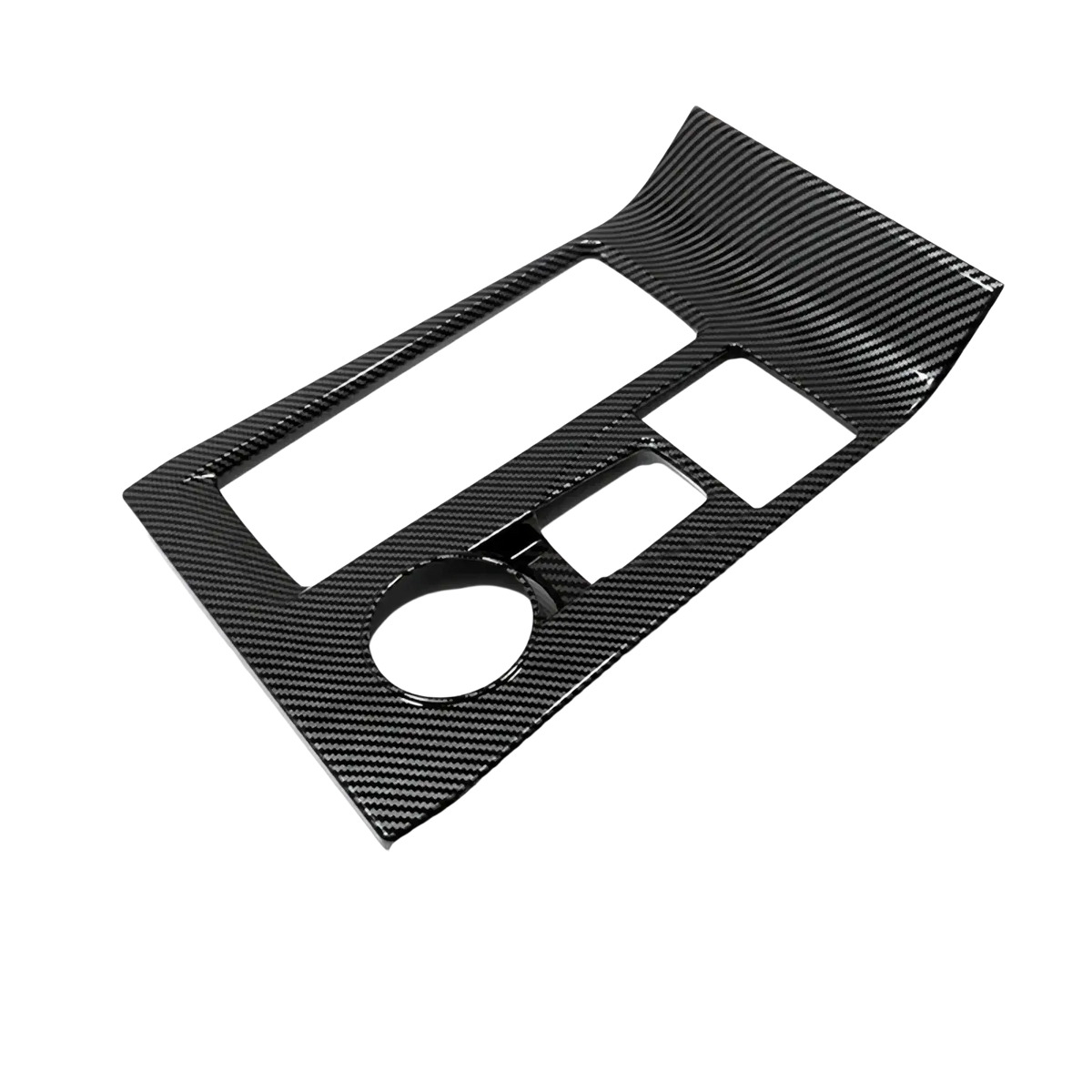Black carbon fiber trim panel for ford explorer 2023-2024 interior upgrade part in a carbon fiber trim kit