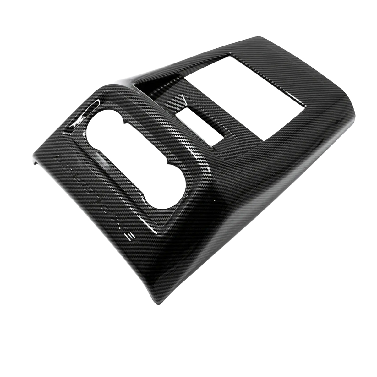 Black carbon fiber interior trim panel for Ford Explorer 2023-2024 in a Ford Explorer carbon fiber trim kit 2020-2023