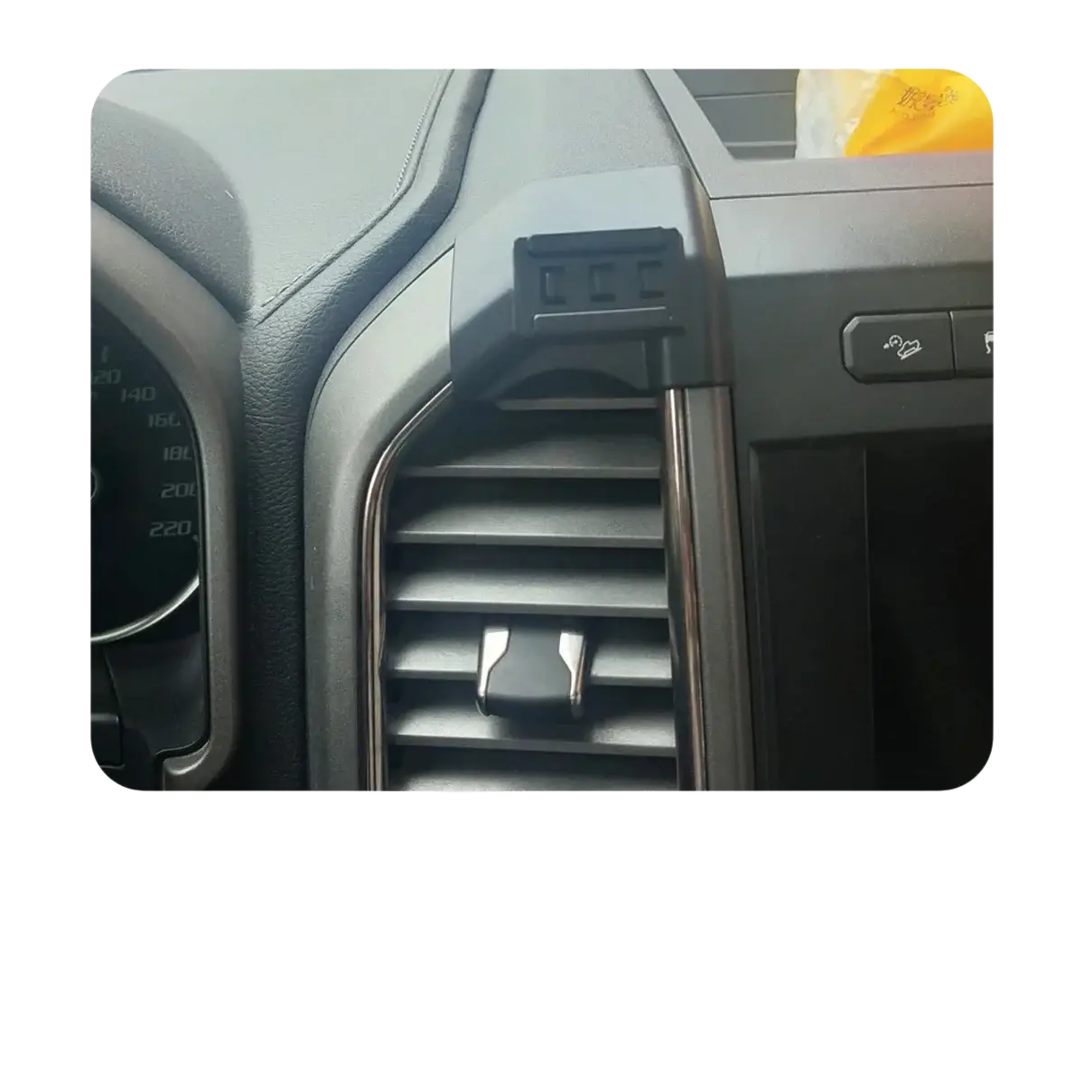 Black plastic car air vent clip for ford f150 2019-2021 models compatible with phone holder wireless charging mount