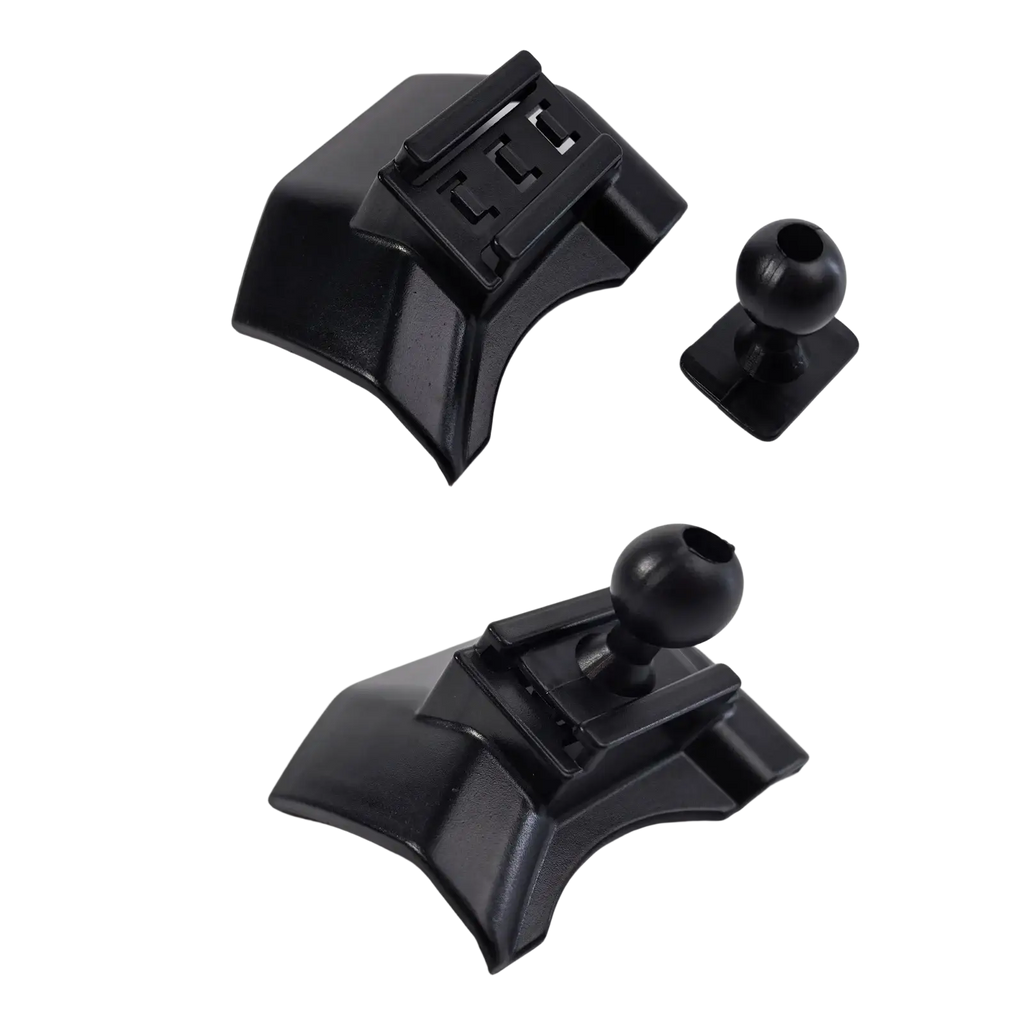 Black plastic Ford F150 phone holder wireless charging mount with ball joint and adjustable clamp for magnetic charging