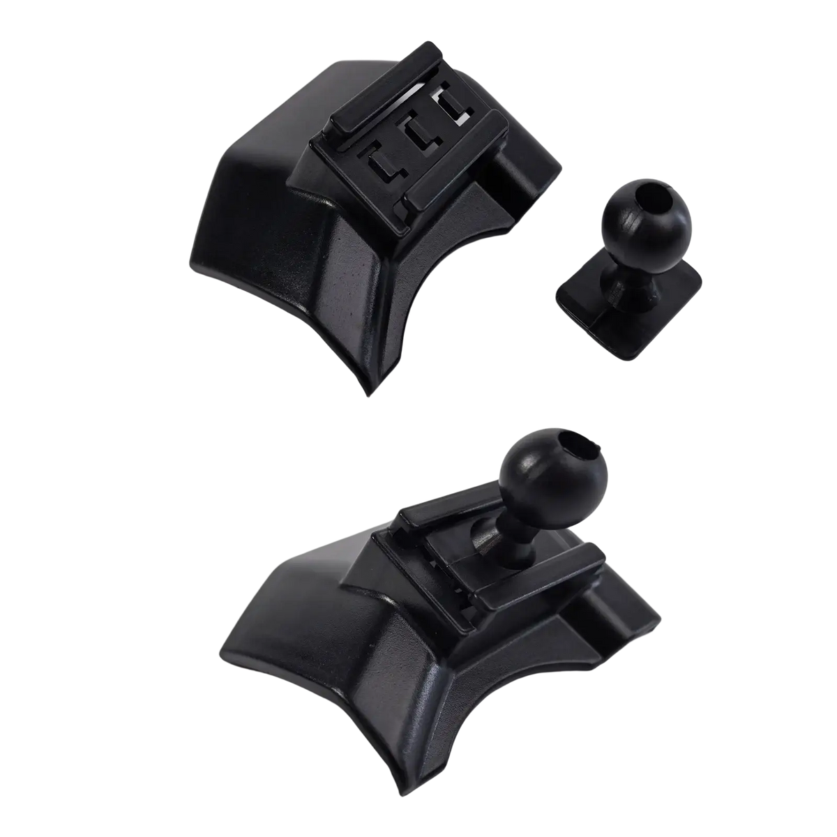 Black plastic Ford F150 phone holder wireless charging mount with ball joint and adjustable clamp for magnetic charging