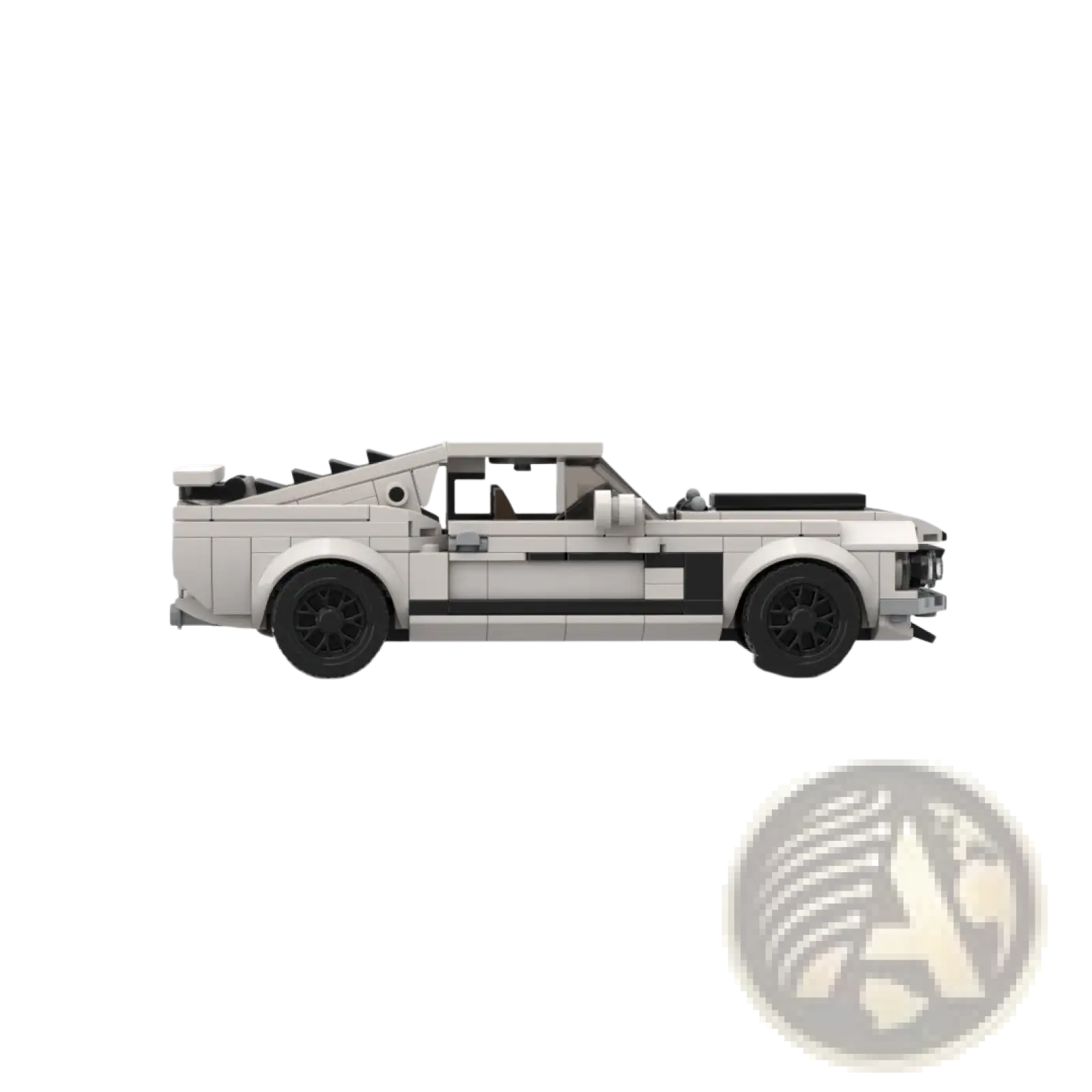 White and black lego ford mustang building block classic muscle car toy with detailed bodywork
